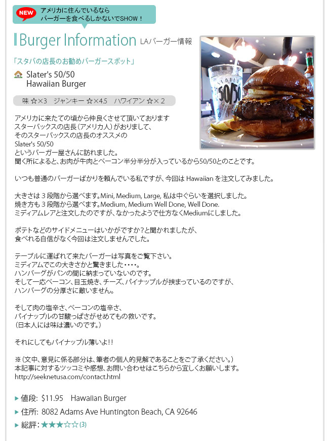 Burger Information